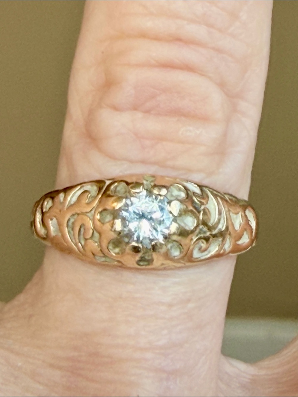 14 karat gold, and Diamond Ring - Picture 7 of 8